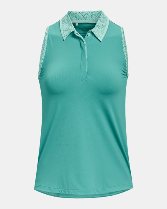 Polo sans manches UA Iso-Chill pour femme, Green, pdpMainDesktop image number 4